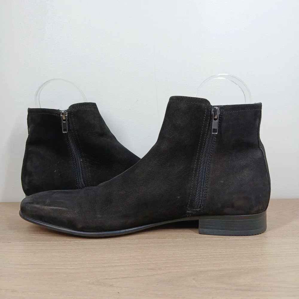ALDO Ankle Boots Men's US 10 Black Suede Chelsea Side Zip Dress Booties